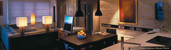 A home set with mood lighting. Vantage lighting upgrade to Lutron Lighting